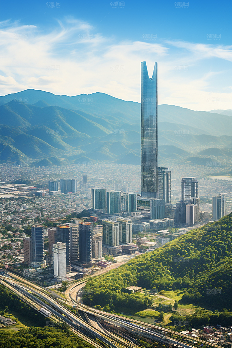 深圳城市风光新城景色摄影图