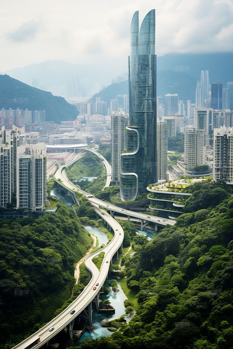 深圳城市风光经济特区景色摄影图