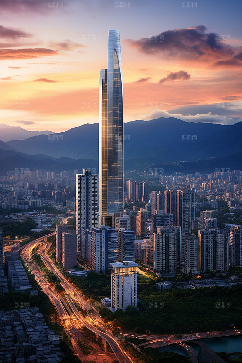 深圳城市风光经济特区现代化摄影图