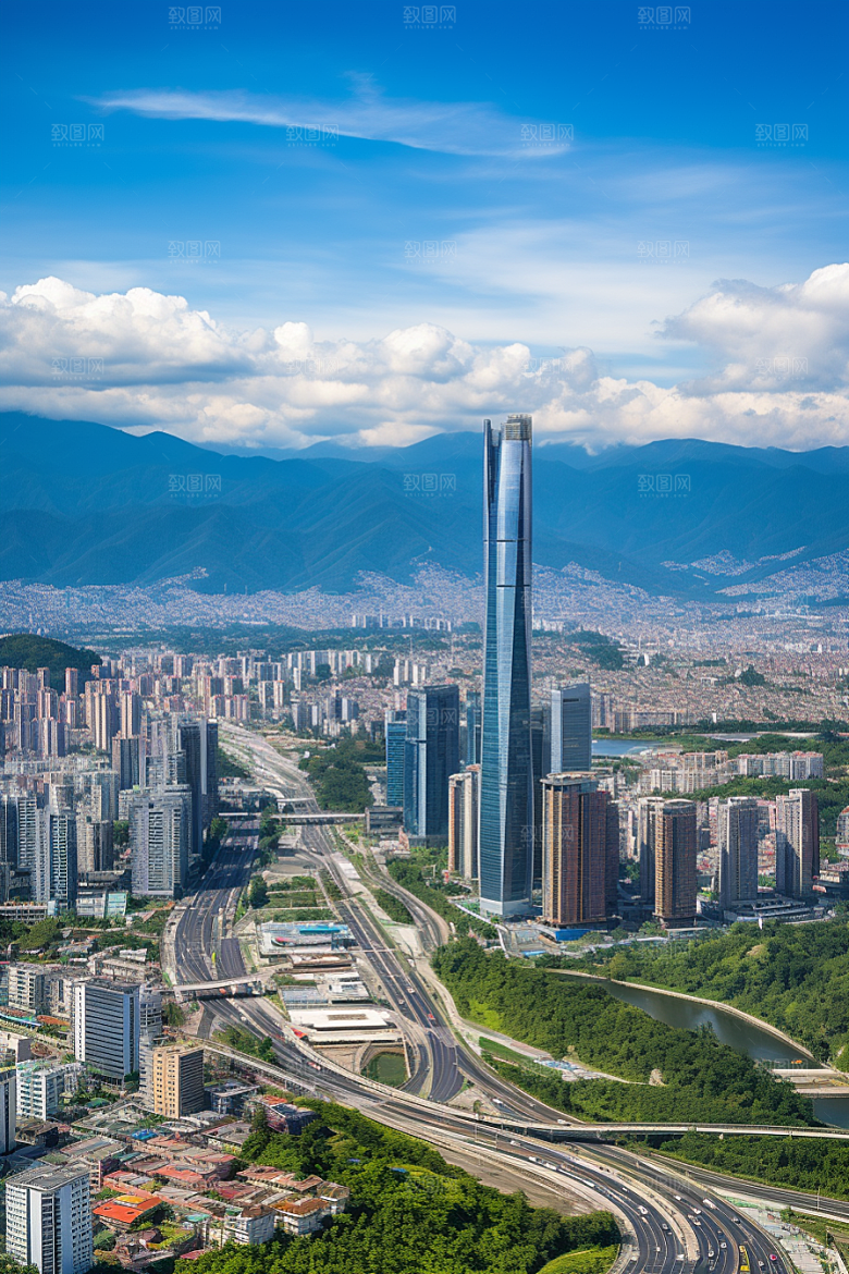 深圳城市风光新城都市摄影图
