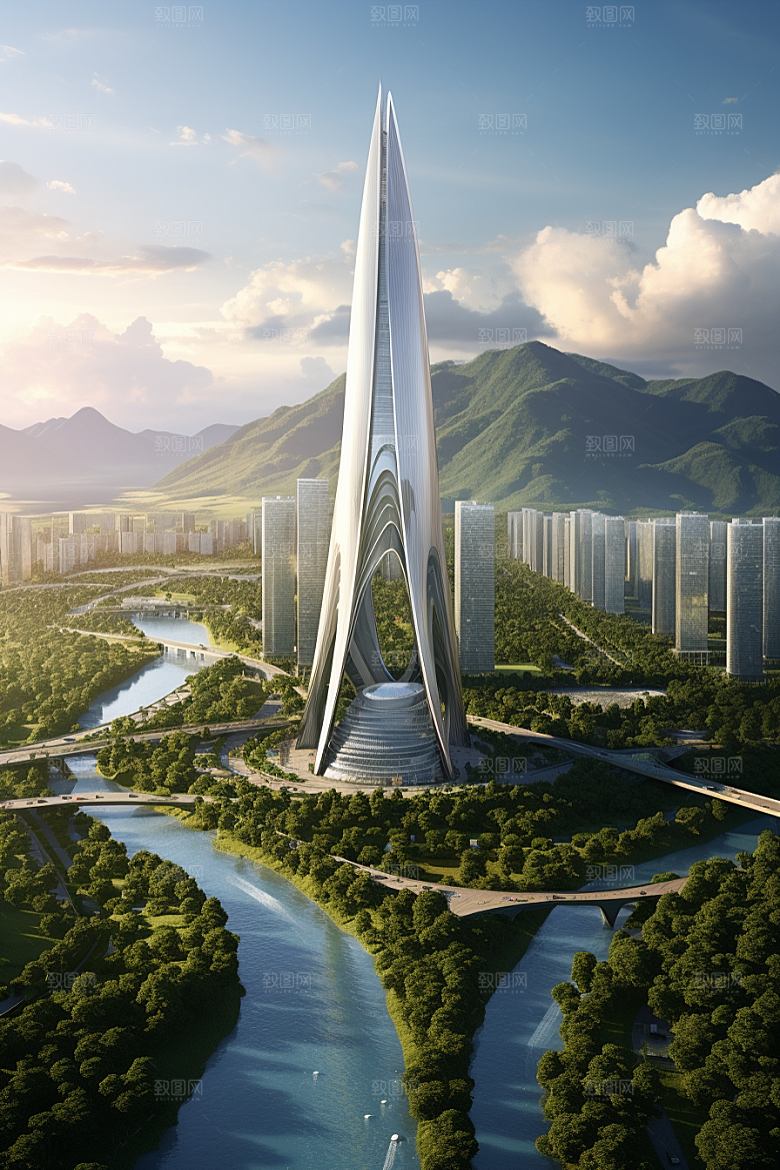 深圳城市风光经济特区新城摄影图