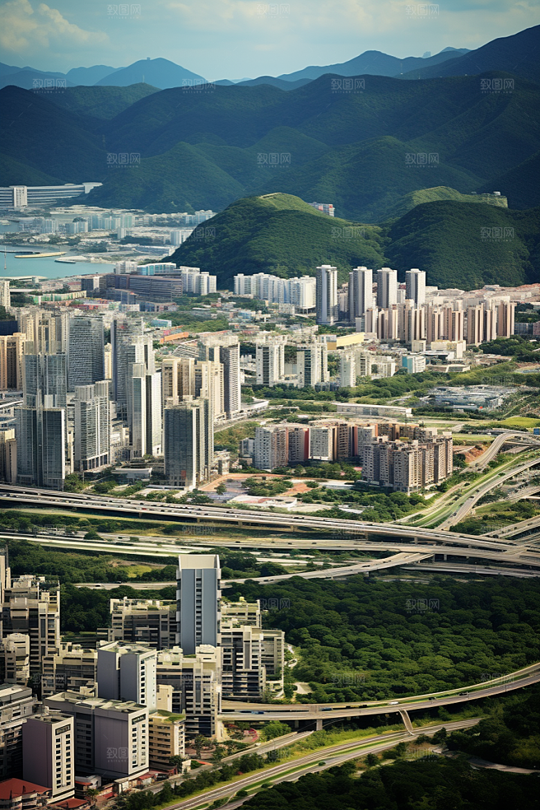 深圳城市风光风景现代化摄影图