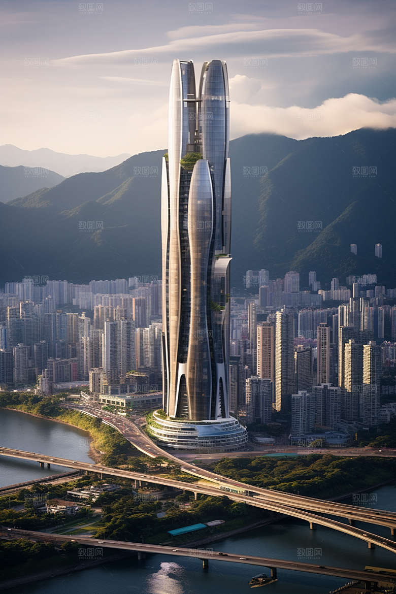 深圳城市风光风景地标摄影图