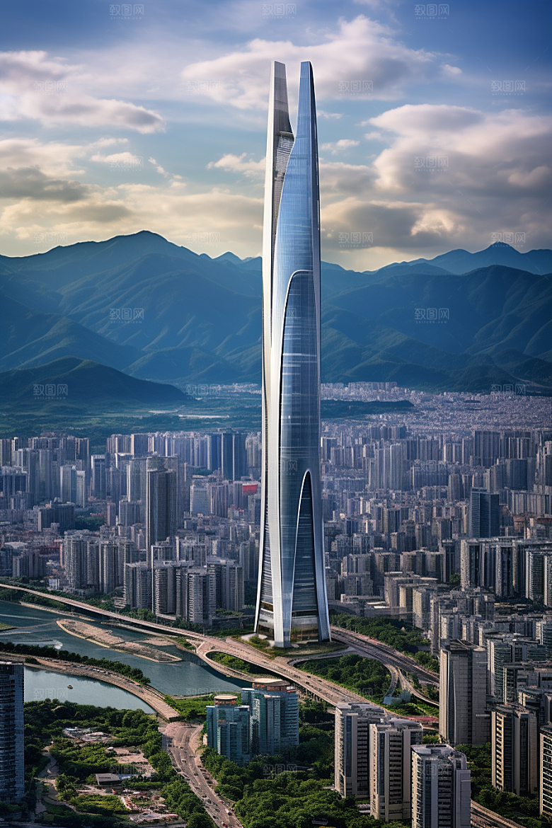 深圳城市风光经济特区新城摄影图