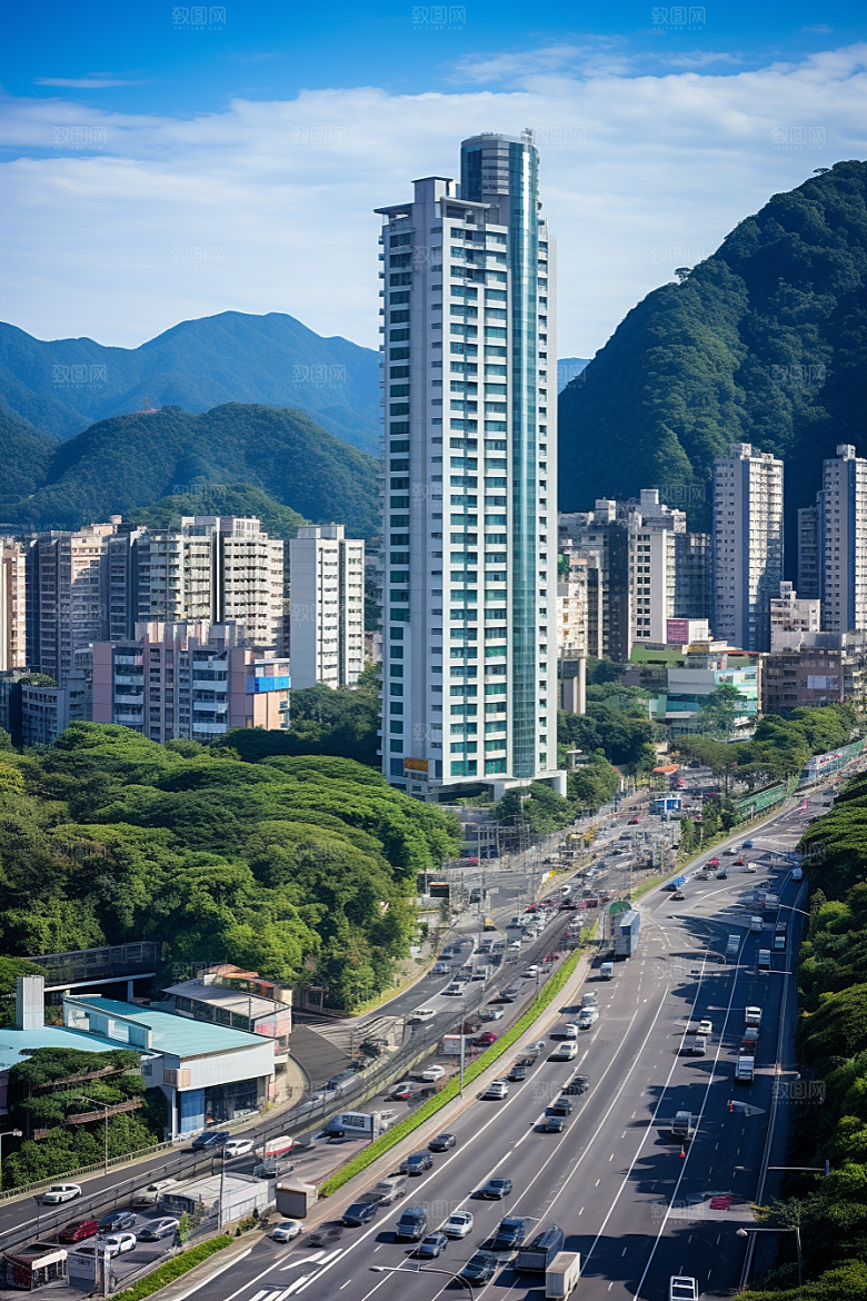 深圳城市风光现代化新城摄影图