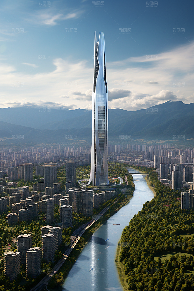 深圳城市风光现代化地标摄影图