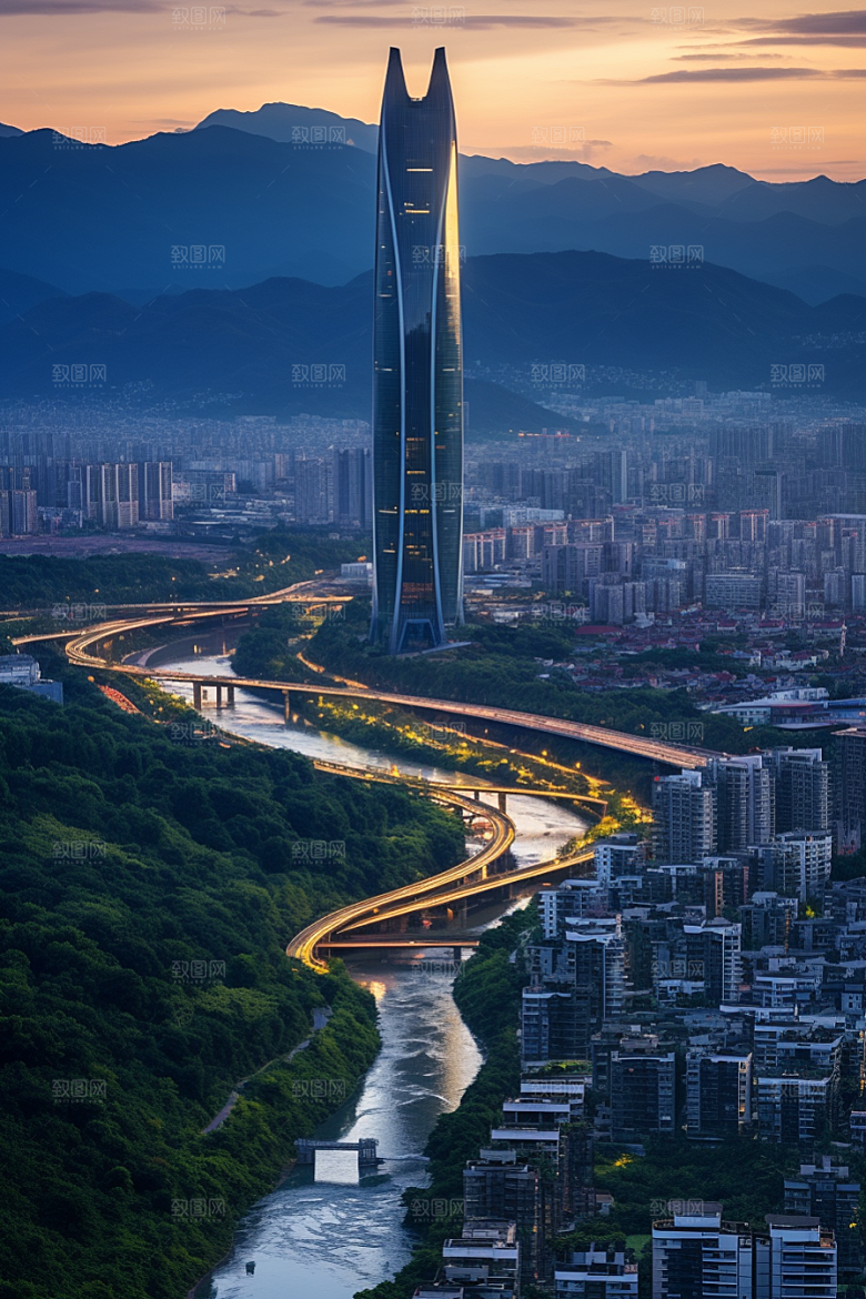 深圳城市风光旅行新城摄影图