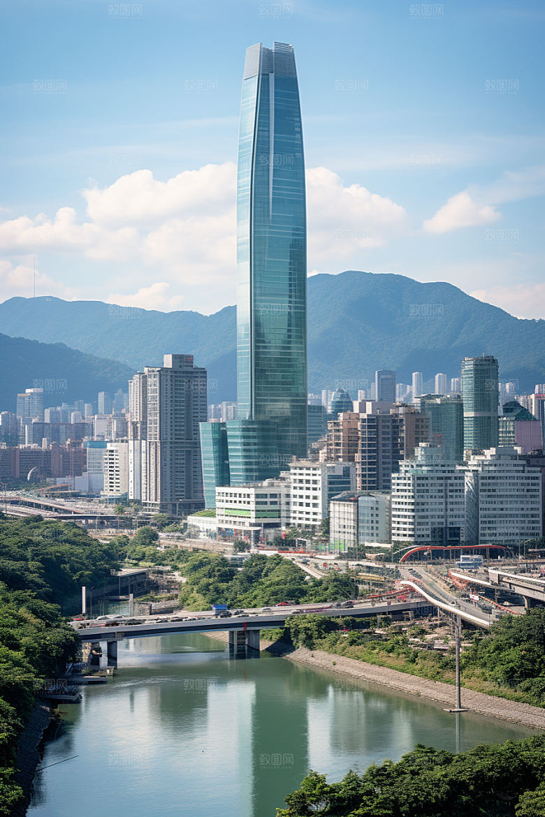 深圳城市风光现代化新城摄影图