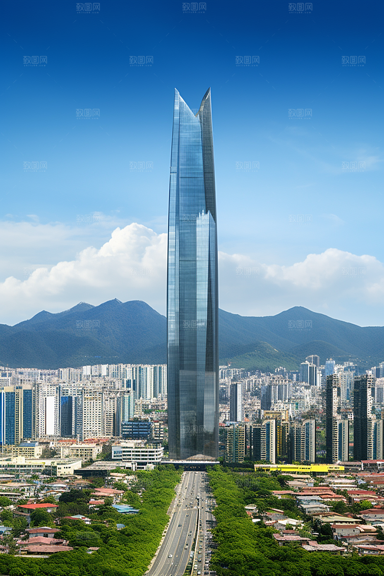 深圳城市风光都市现代化摄影图