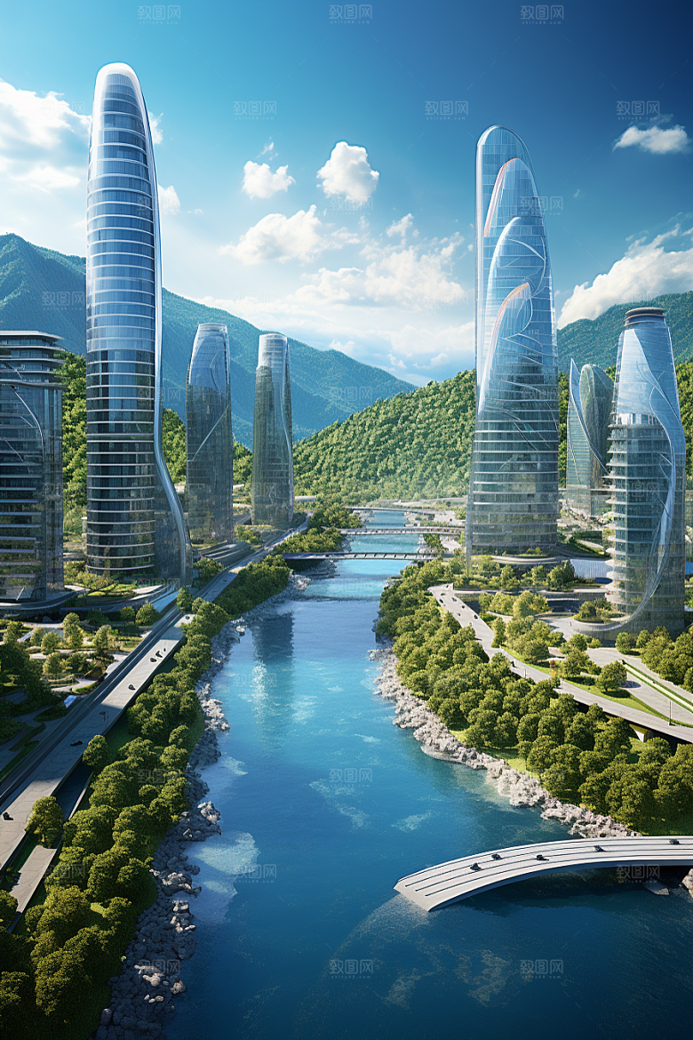 深圳城市风光现代化风景摄影图