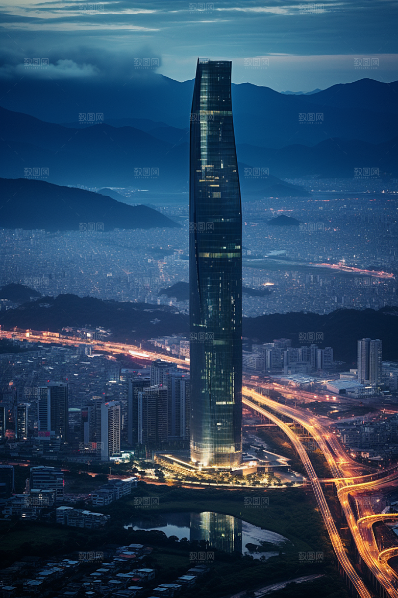 深圳城市风光风景现代化摄影图