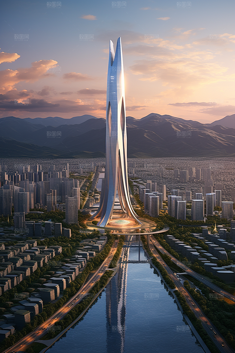 深圳城市风光新城景色摄影图