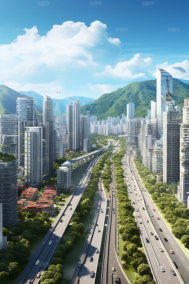深圳城市风光新城景色摄影图