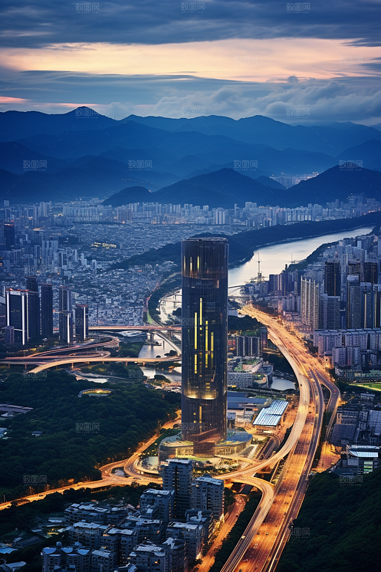 深圳城市风光风景新城摄影图