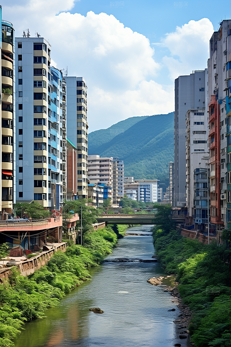 深圳城市风光旅游现代化摄影图