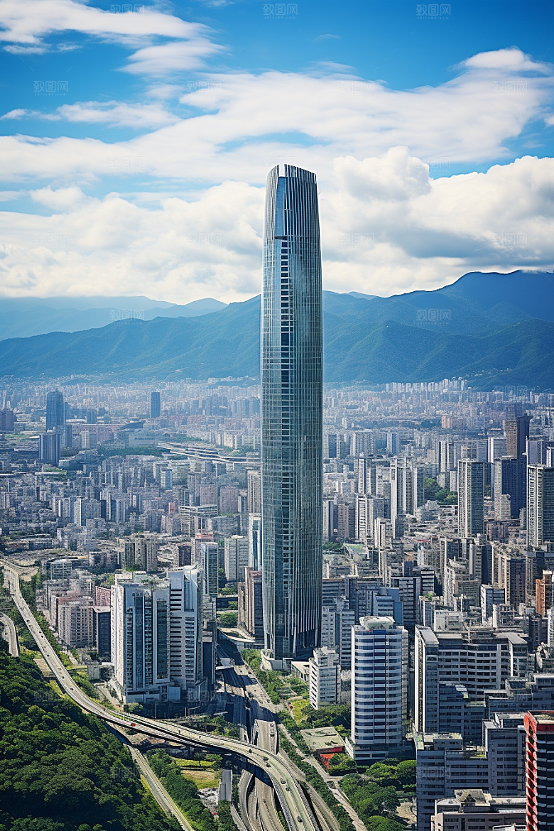 深圳城市风光风景现代化摄影图