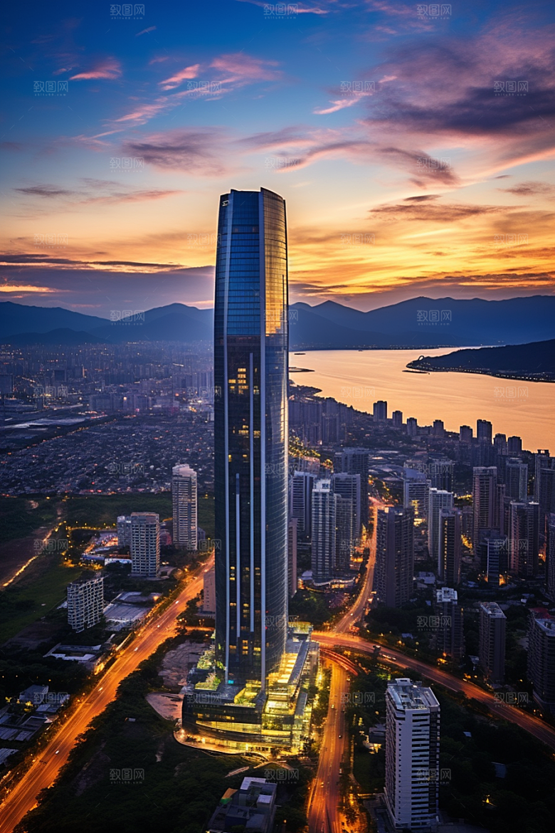 深圳城市风光经济特区风景摄影图