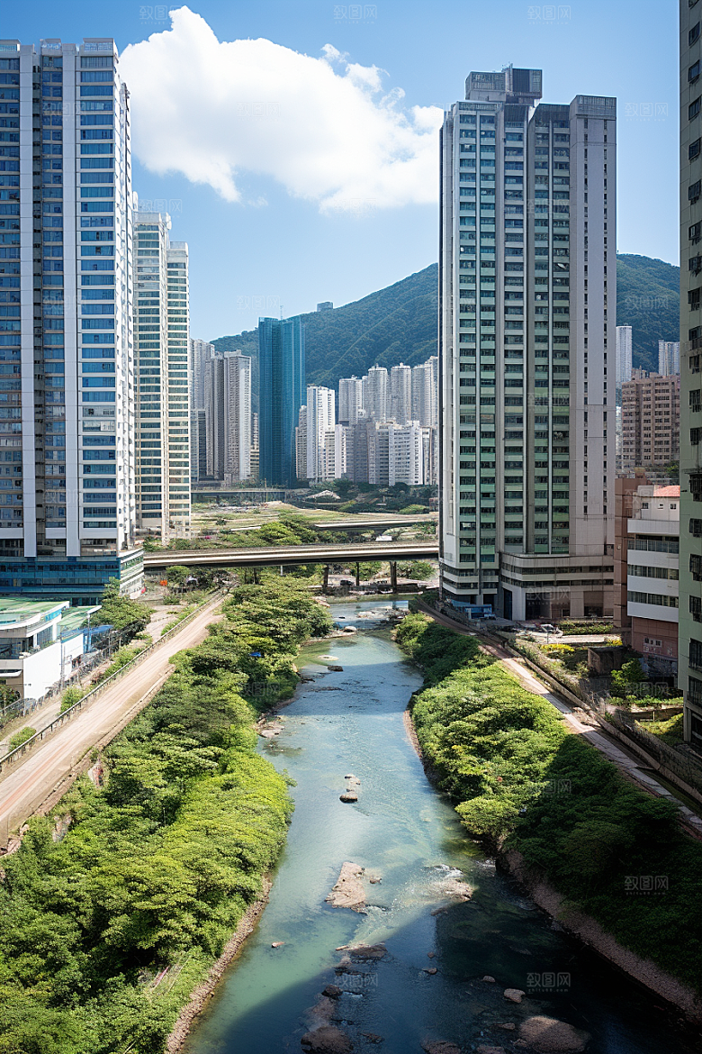 深圳城市风光经济特区新城摄影图