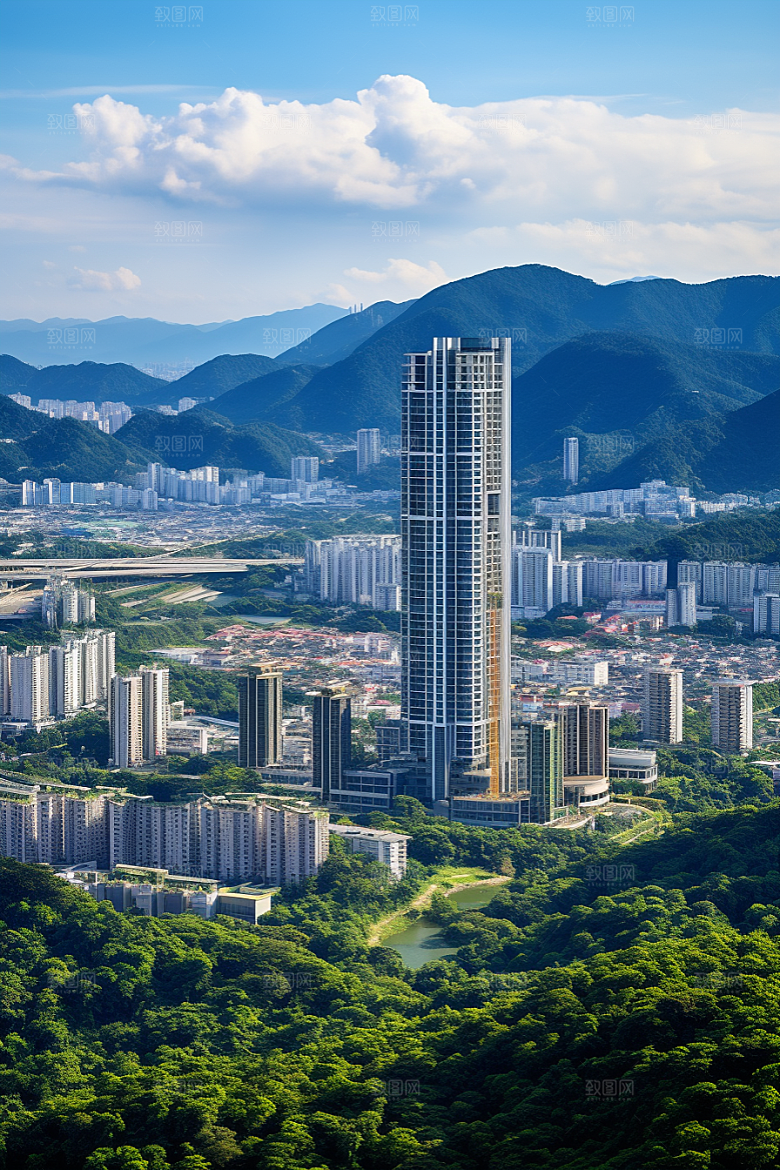 深圳城市风光经济特区旅行摄影图
