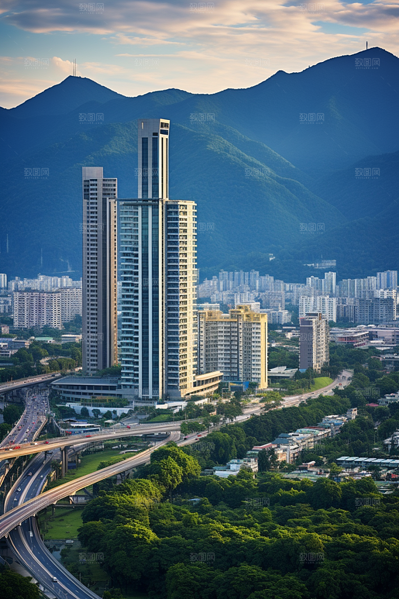 深圳城市风光新城景色摄影图