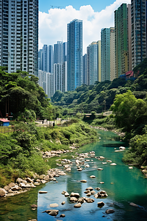 深圳城市风光风景现代化摄影图