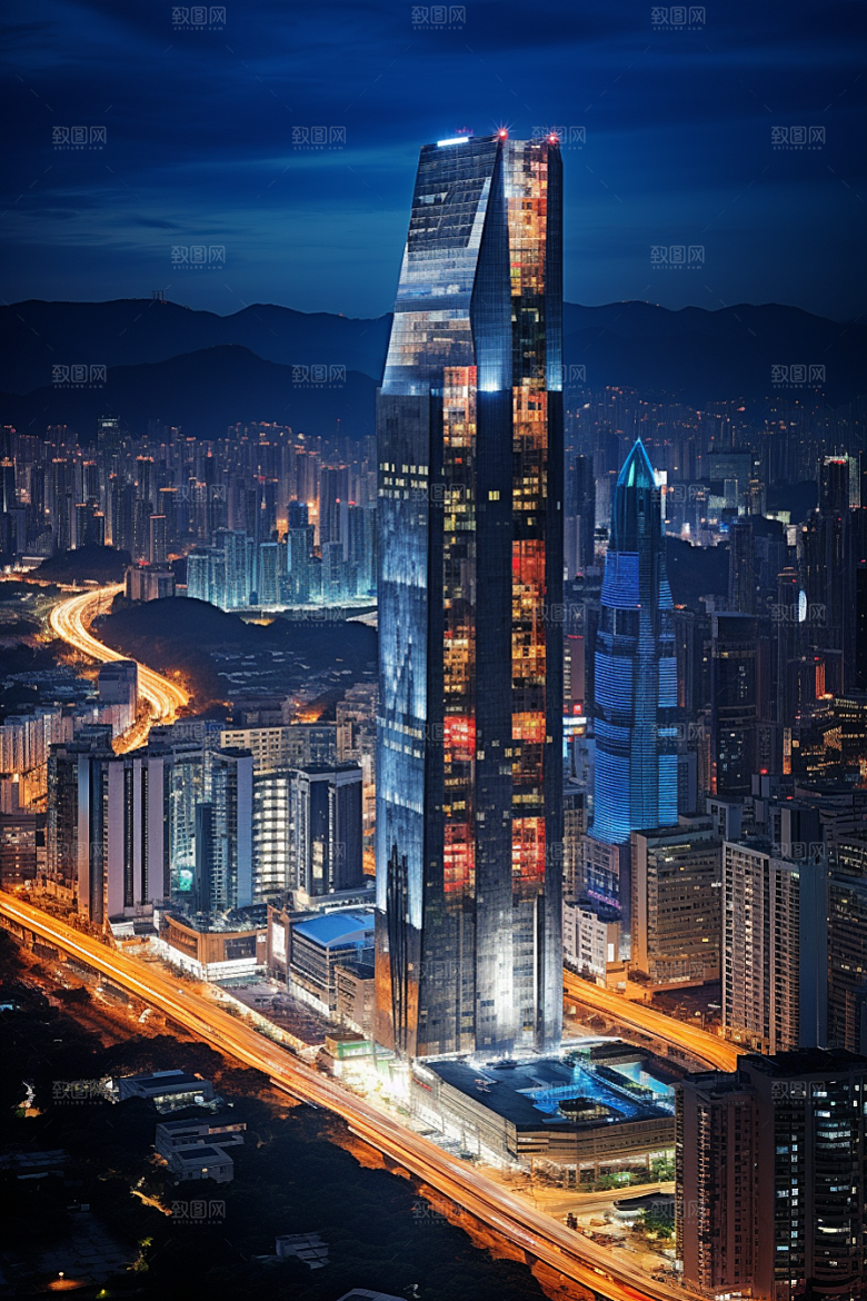 深圳城市风光经济特区旅行摄影图