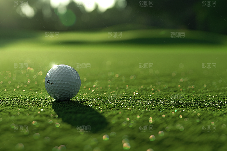 打高尔夫球球棍草地摄影图