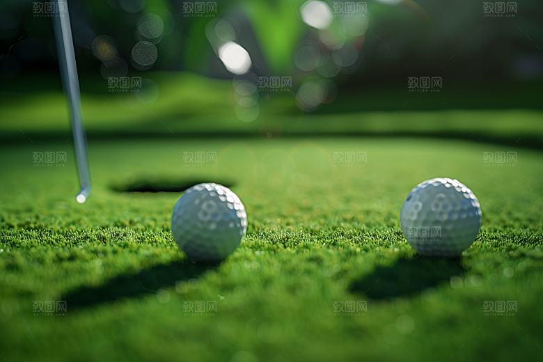 打高尔夫球自然球棍摄影图