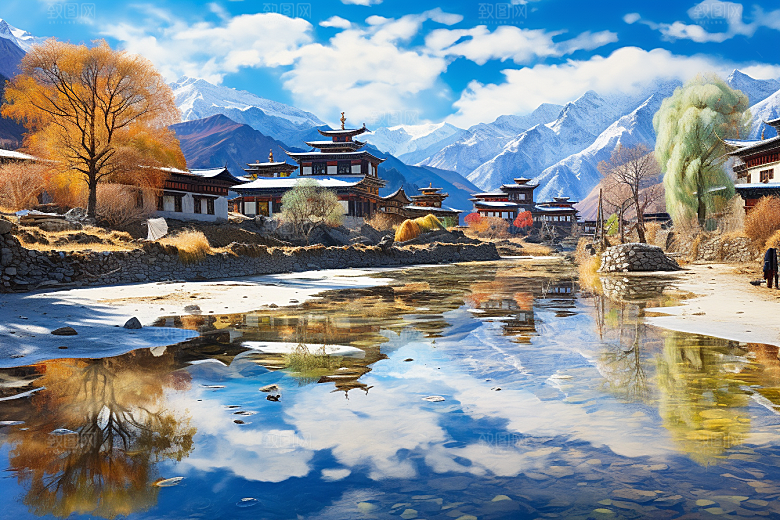 西藏旅游青藏高原风景摄影图