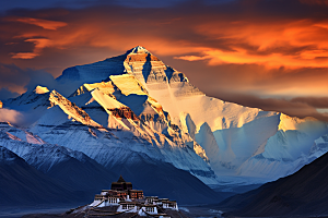 西藏旅游青藏高原雪山摄影图