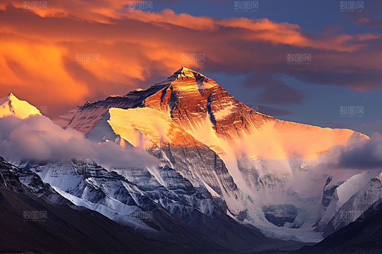 西藏旅游雪山风景摄影图