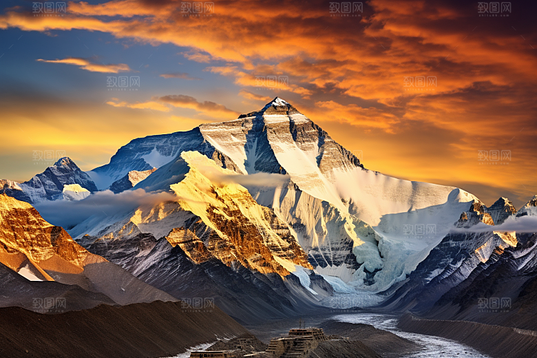 西藏旅游风景雪山摄影图