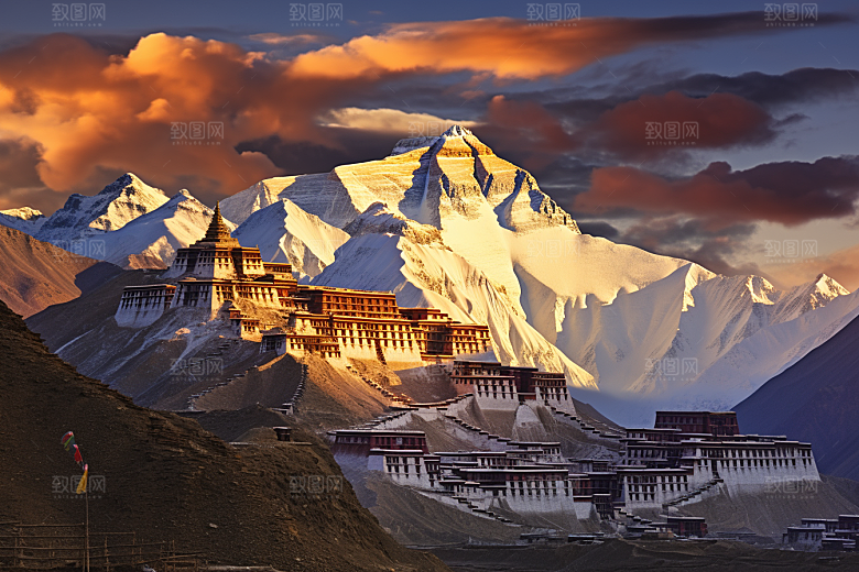 西藏旅游风光高海拔摄影图