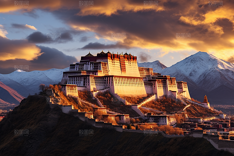西藏旅游风光雪山摄影图