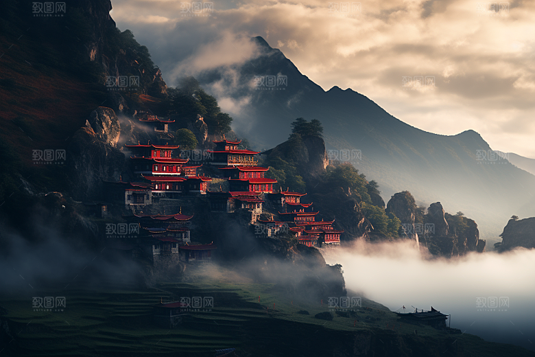 西藏旅游高海拔雪山摄影图