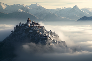 西藏旅游高海拔风景摄影图