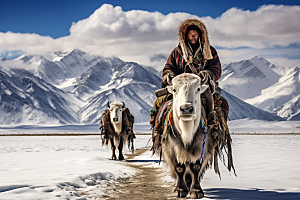西藏旅游雪山高海拔摄影图