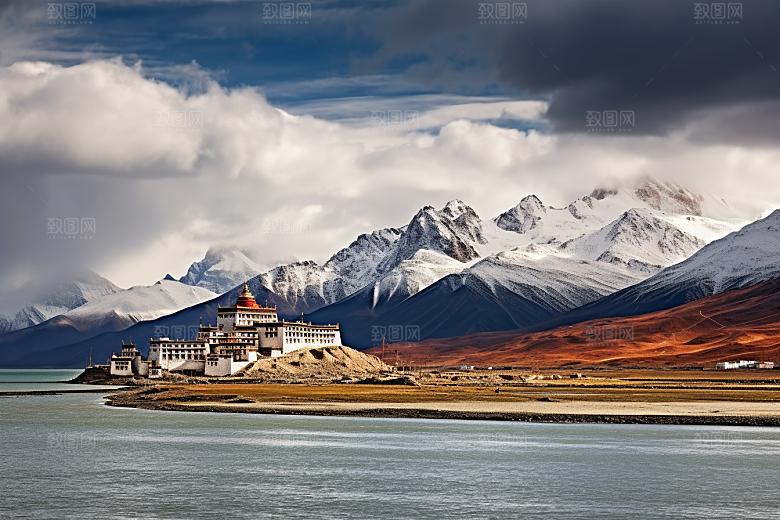 西藏旅游雪山高海拔摄影图
