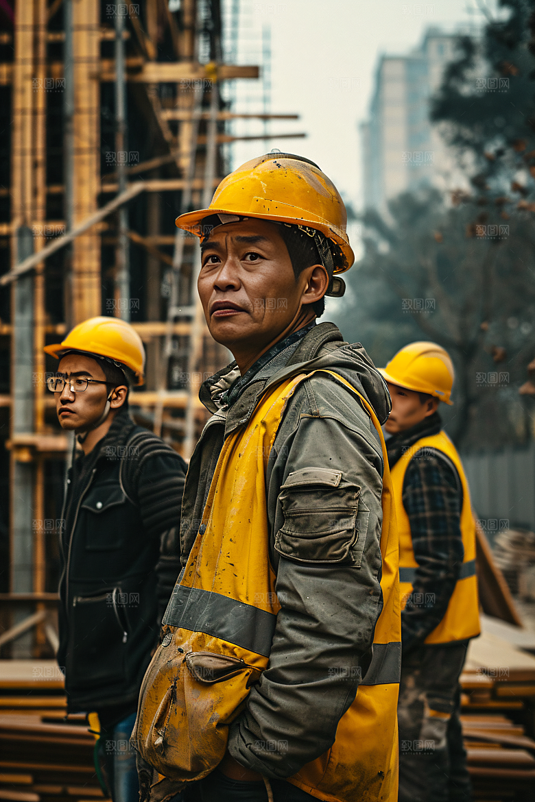 工人施工建设辛苦摄影图