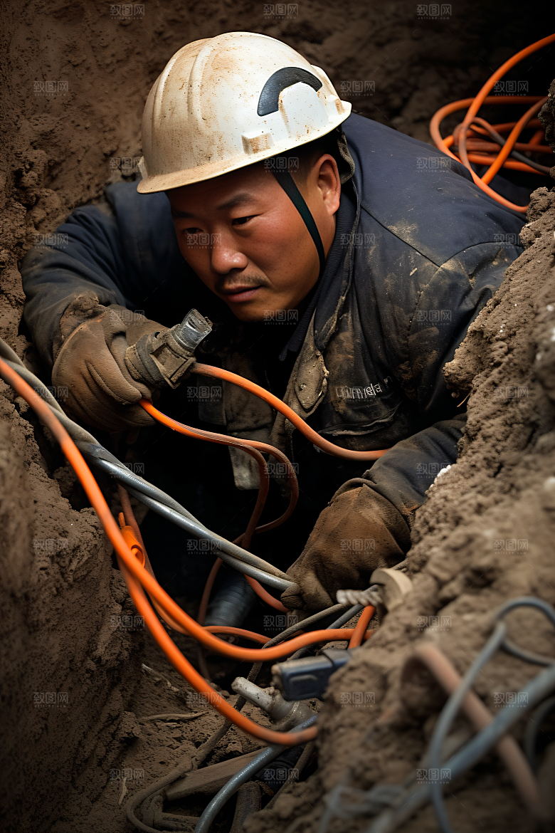 工人施工五一劳作摄影图