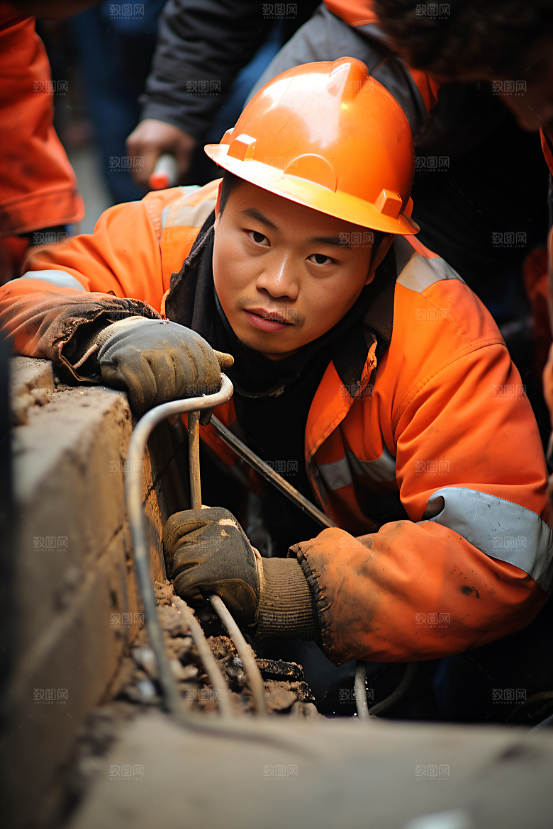 工人施工建设工作摄影图
