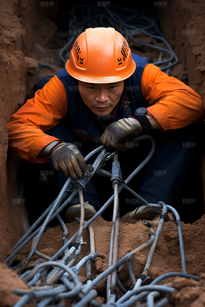 工人施工人物工作摄影图