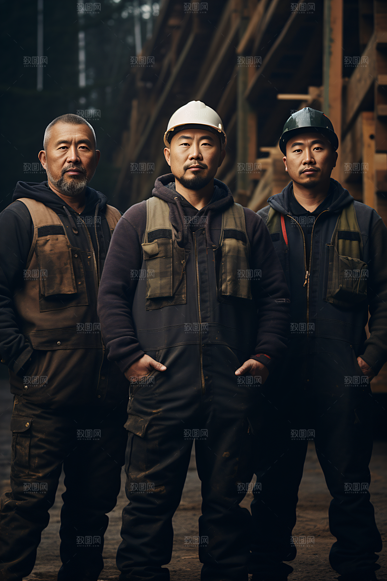 工人施工劳动工作摄影图