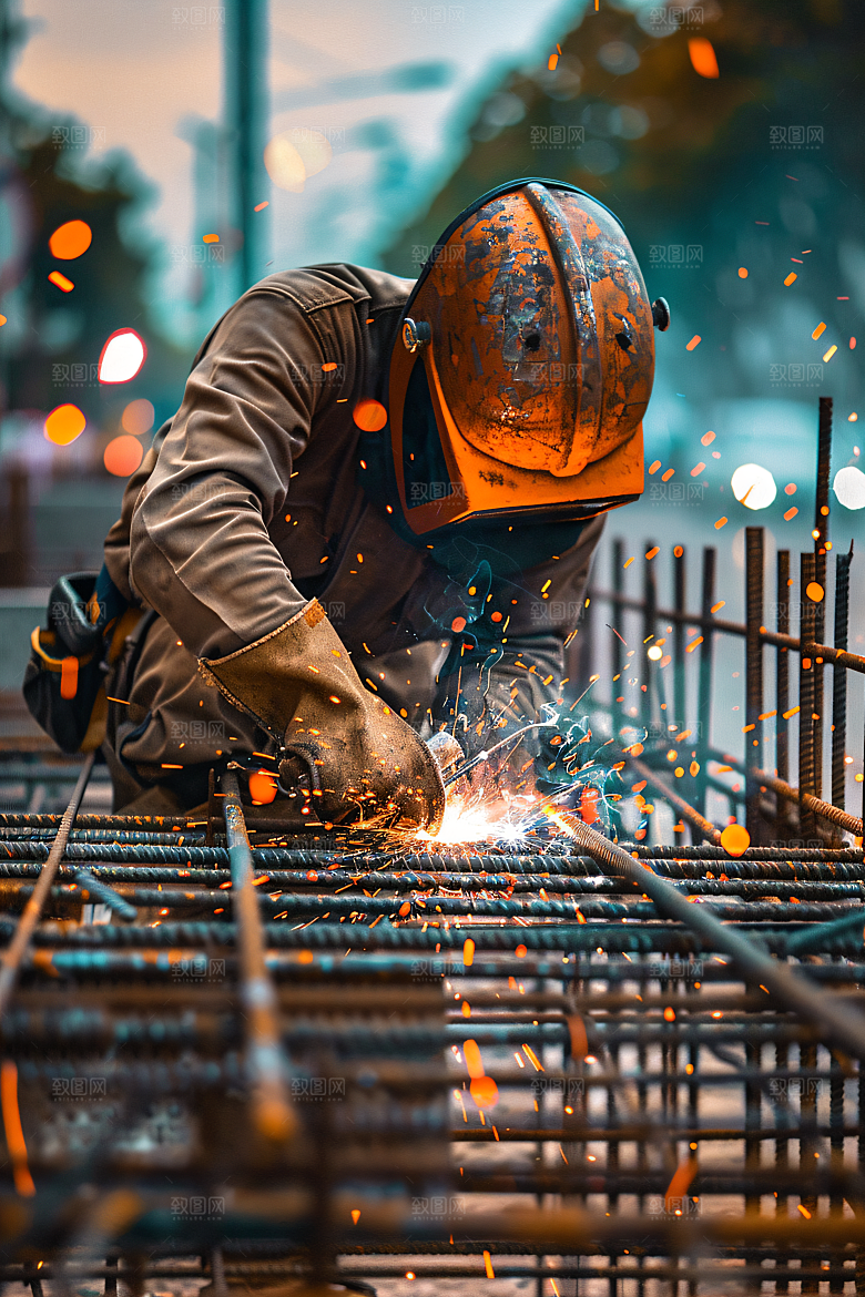 工人施工建造五一摄影图