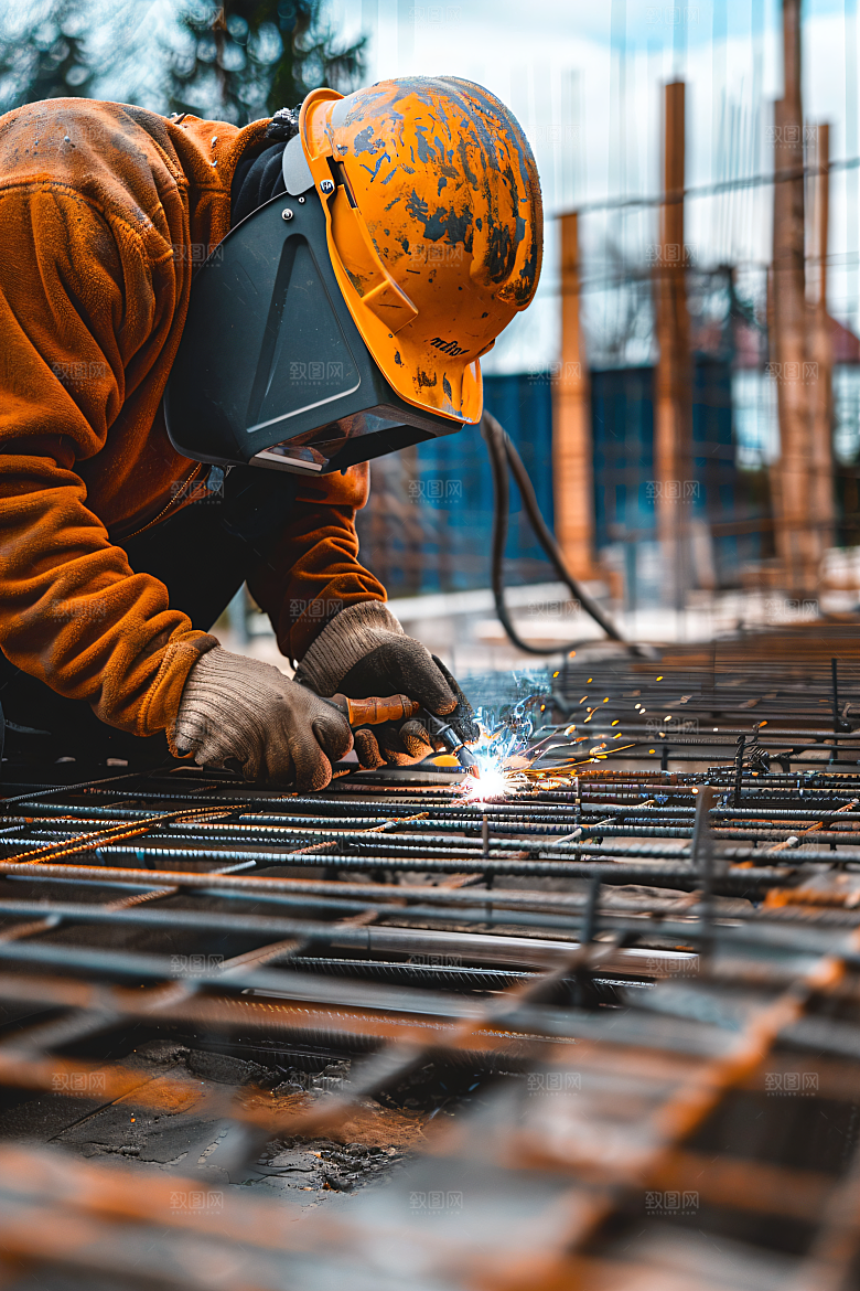 工人施工建造高清摄影图