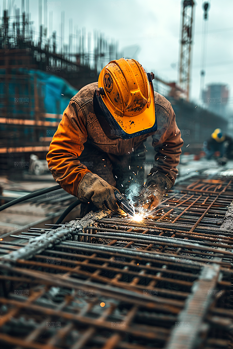 工人施工建设工地摄影图