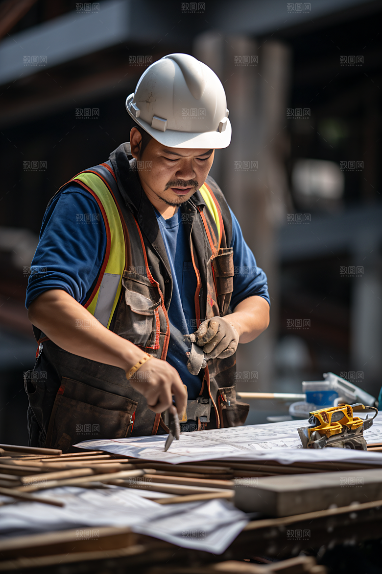 工人施工五一高清摄影图