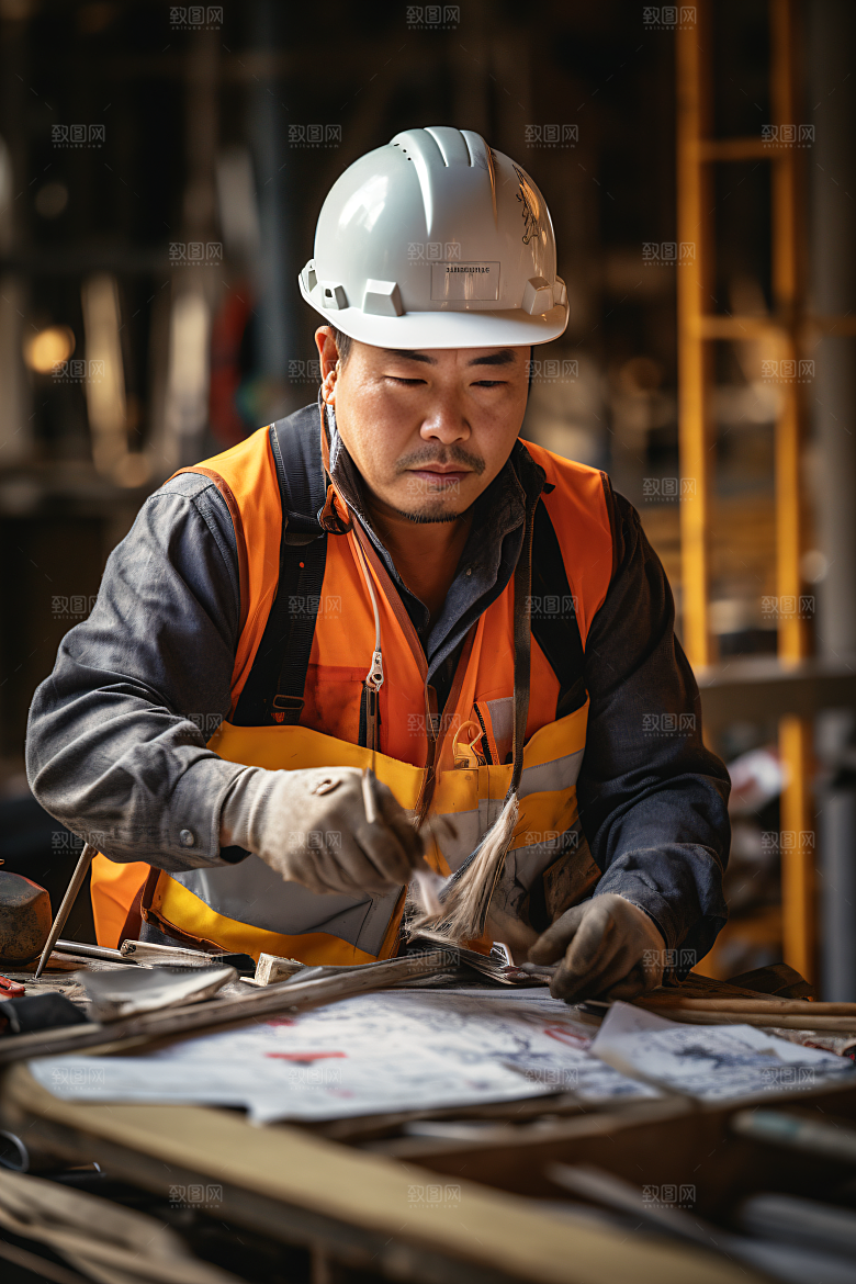 工人施工建设五一摄影图