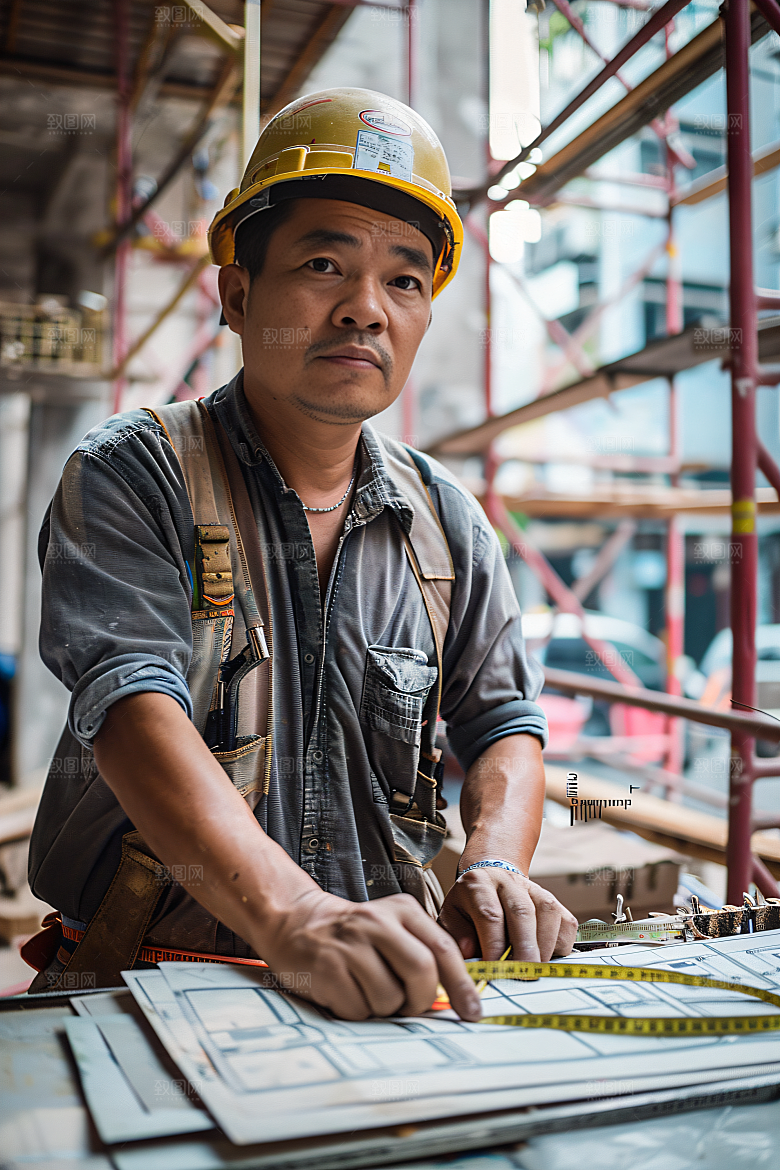 工人施工工作建设摄影图