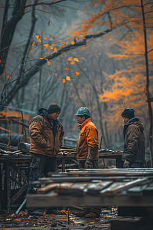 工人施工劳作建造摄影图